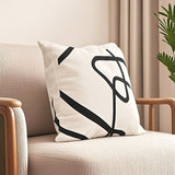SOGA 45cm Square Modern Minimalist Black Letter Print Decorative Throw Pillow