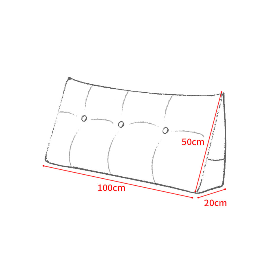 SOGA 2X 100cm Dark Grey Triangular Wedge Bed Pillow Headboard Backrest Bedside Tatami Cushion Home Decor
