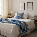 SOGA Home & Living Bundle – Deep Sea Blue Gradient Pillow & Matching Gradient Throw Blanket