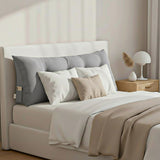 SOGA 2X 120cm Silver Triangular Wedge Bed Pillow Headboard Backrest Bedside Tatami Cushion Home Decor
