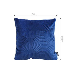 SOGA 2X 50cm Blue Textured Geometric Pattern Decorative Throw Pillow