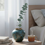 SOGA 21x22cm Light Blue Small Ceramic Flower Vase Elegant Living Room Home Decor