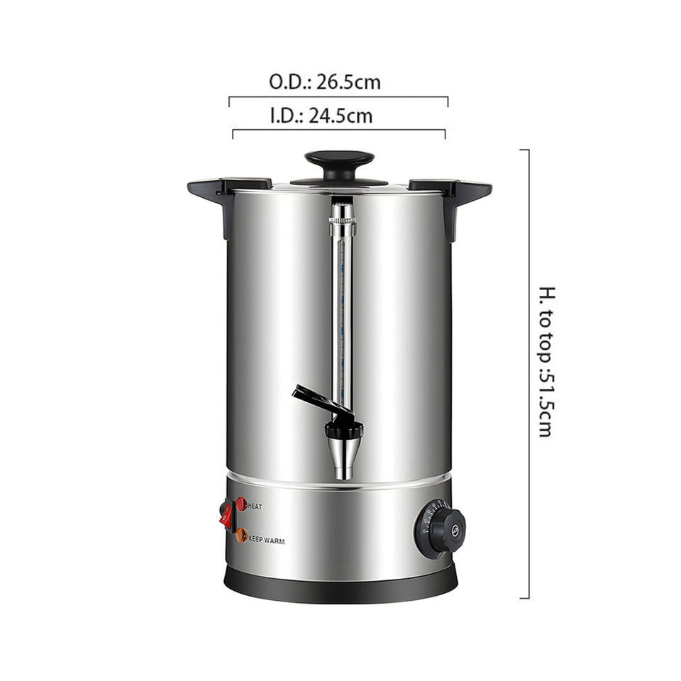 SOGA 2X Electric Water Boiler – 15L Stainless Steel Hot Water Urn