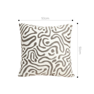SOGA 2X 50cm Gray White Abstract Swirl Pattern Decorative Throw Pillow