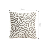 SOGA 2X 50cm Gray White Abstract Swirl Pattern Decorative Throw Pillow
