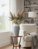 SOGA 35x17cm White and Grey Large Ceramic Flower Vase Elegant Living Room Home Decor