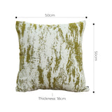SOGA 2X 50cm Throw Pillow White and Olive Green Deluxe Polyester Fiber and Cotton for Home Decor