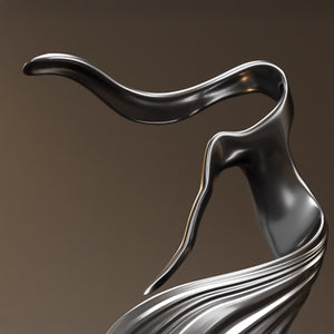 SOGA 65cm Gray Modern Abstract Dancer Sculpture with Black Base for Home Decor