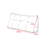 SOGA 4X 100cm Dark Grey Triangular Wedge Bed Pillow Headboard Backrest Bedside Tatami Cushion Home Decor