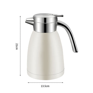SOGA 1.2L Stainless Steel Water Bottle Insulated Vacuum Flask Coffee Jug Thermal White