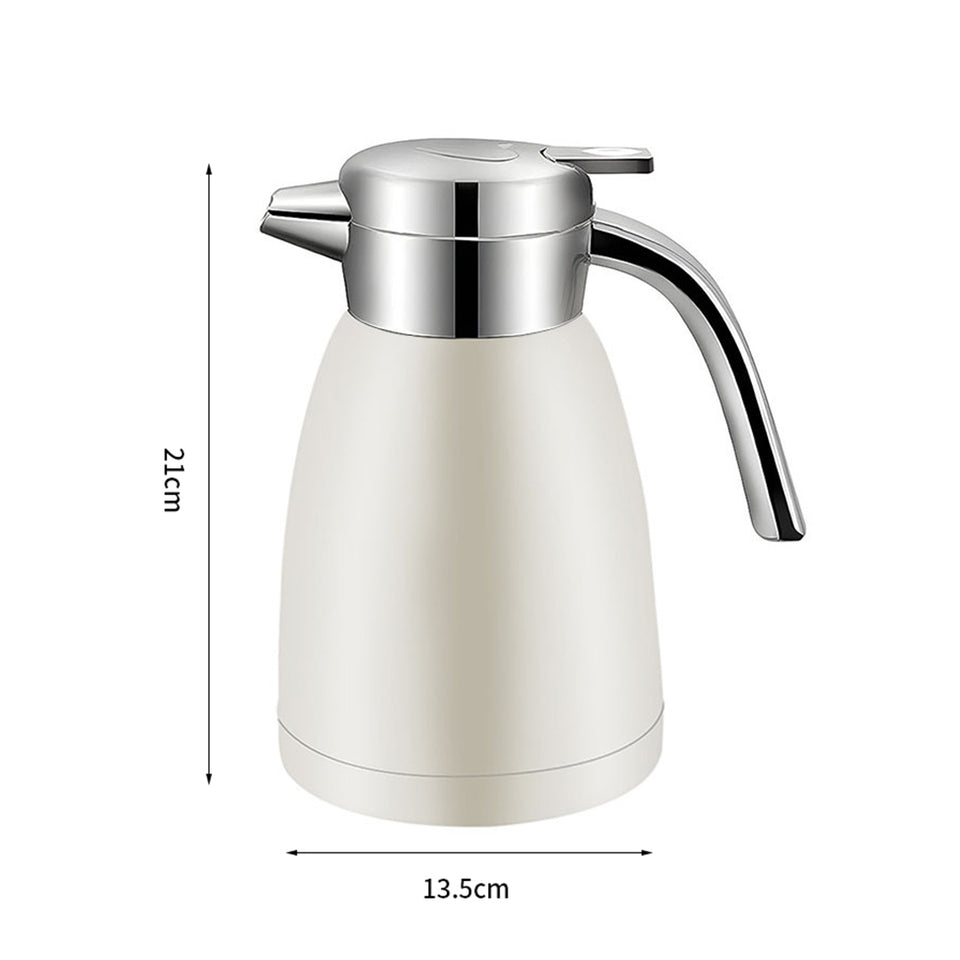 SOGA 1.2L Stainless Steel Water Bottle Insulated Vacuum Flask Coffee Jug Thermal White