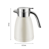 SOGA 1.2L Stainless Steel Water Bottle Insulated Vacuum Flask Coffee Jug Thermal White