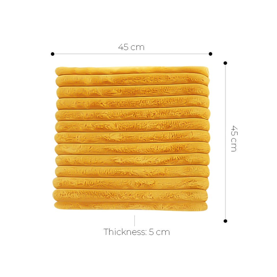 SOGA Golden Corduroy Square Cushion Soft Leaning Plush Backrest Throw Seat Pillow Home Office Decor