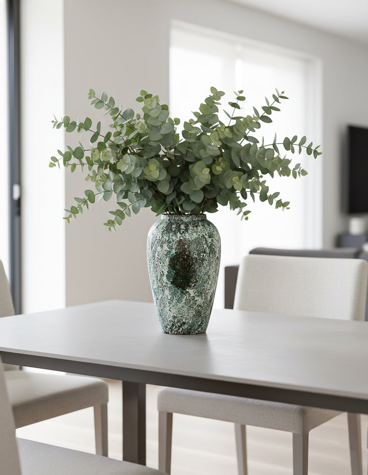SOGA 30x19cm Green Medium Ceramic Flower Vase Elegant Living Room Home Decor
