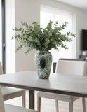 SOGA 30x19cm Green Medium Ceramic Flower Vase Elegant Living Room Home Decor