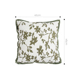 SOGA 2X Floral Cushion 45cm White Green Leaf Botanical Pattern Decorative Throw Pillow