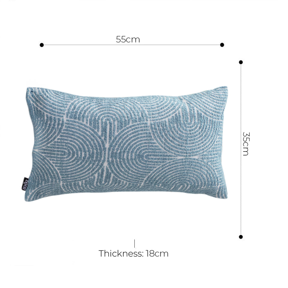 SOGA 2X 35cm Blue Throw Pillow Geometric Indoor and Outdoor Corded for Home Decor