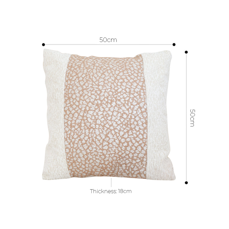 SOGA 2X 50cm Modern Beige Color Block Textured Decorative Throw Pillow