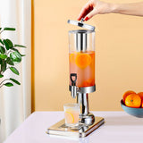 SOGA 2X Single 3L Silver Stainless Steel Beverage Dispenser Ice Cylinder Clear Juicer Hot Cold Water Jug