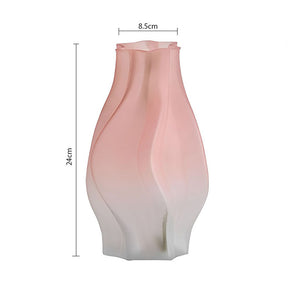 SOGA 24cm Pink Glass Vase Art Blown Hand Flower Tall Vintage Art Vases