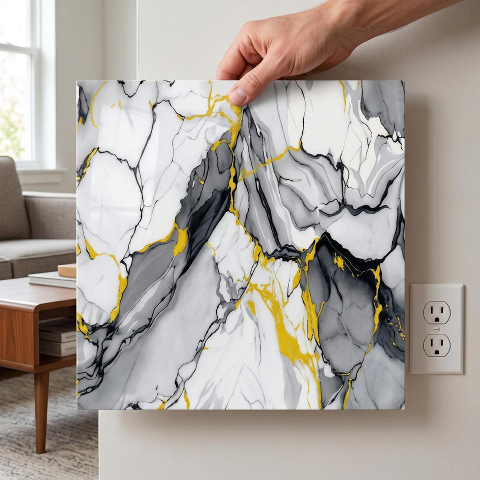 SOGA Peel & Stick Floor and Wall Tiles 30 x 30cm 10 Pack Blue Agate Faux Marble