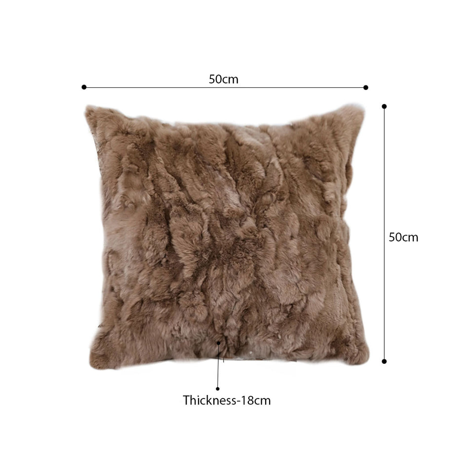 SOGA 50cm Luxurious Taupe Faux Fur Plush Textured Throw Pillow