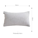 SOGA 2X 35cm Throw Pillow Off White Lumbar Embroidered Decorative Cover Stitch for Home Decor