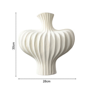 SOGA 2X 28x30cm Large Matte White Decorative Vases – Countertop Ornament