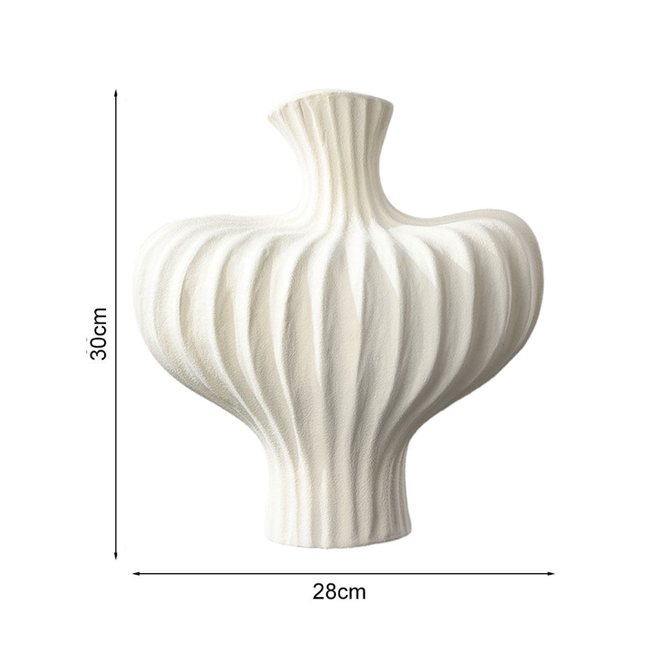 SOGA 2X 28x30cm Large Matte White Decorative Vases – Countertop Ornament