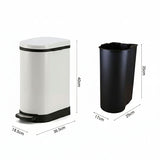 SOGA 4X Stainless Steel Foot Pedal Bin U Shape White 10L