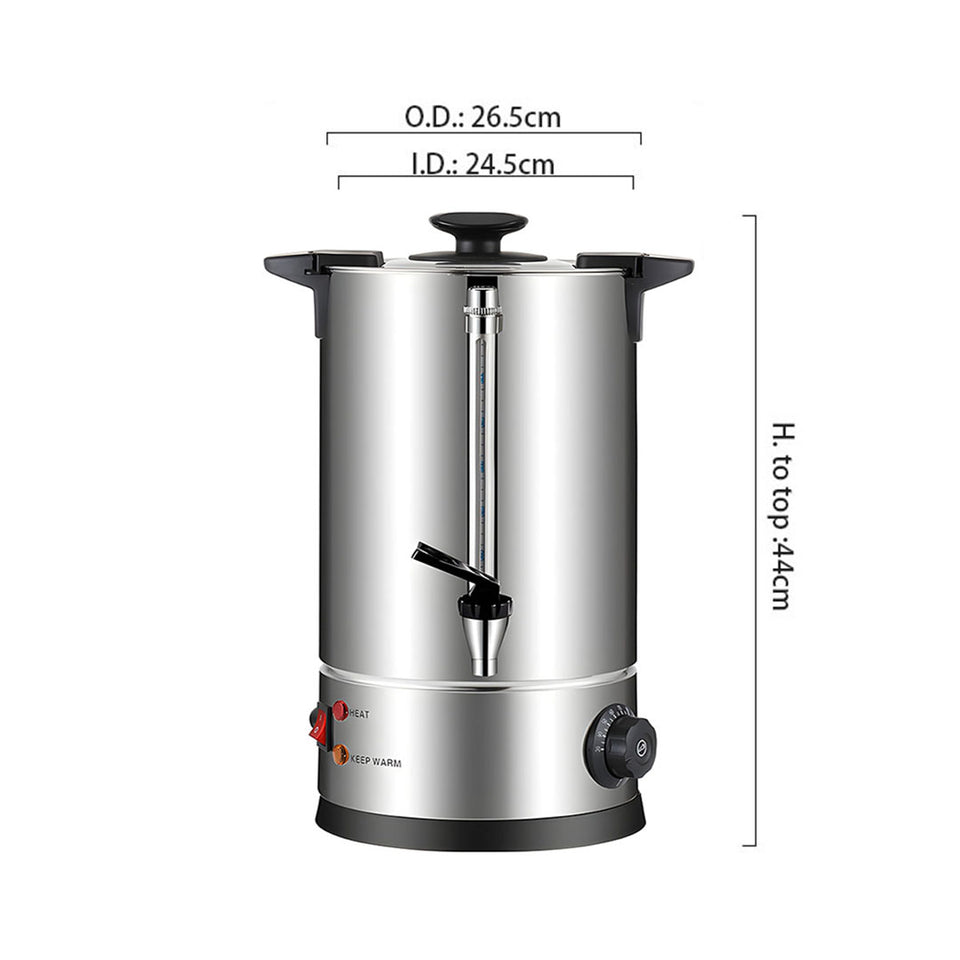 SOGA Electric Water Boiler – 12L Stainless Steel Hot Water Urn