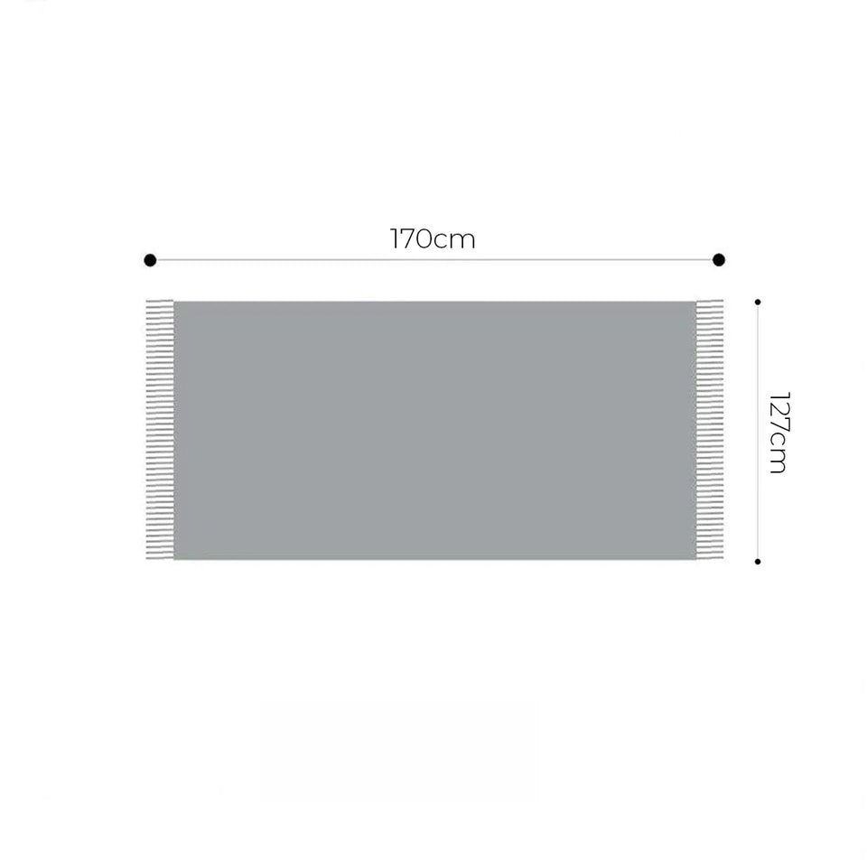 SOGA 2X 127x170cm Star Grey Blanket – Gradient Tassel Throw for Cozy Home Comfort
