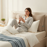 SOGA 2X 100cm Beige Triangular Wedge Bed Pillow Headboard Backrest Bedside Tatami Cushion Home Decor