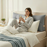 SOGA 4X 100cm Silver Triangular Wedge Bed Pillow Headboard Backrest Bedside Tatami Cushion Home Decor