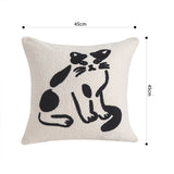 SOGA 2x 45cm Off-White Cat Design Square Throw Pillow