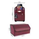 SOGA Car Bundle – 2 Red Back Seat Storage Organizer & Collapsible Trunk Cargo Box