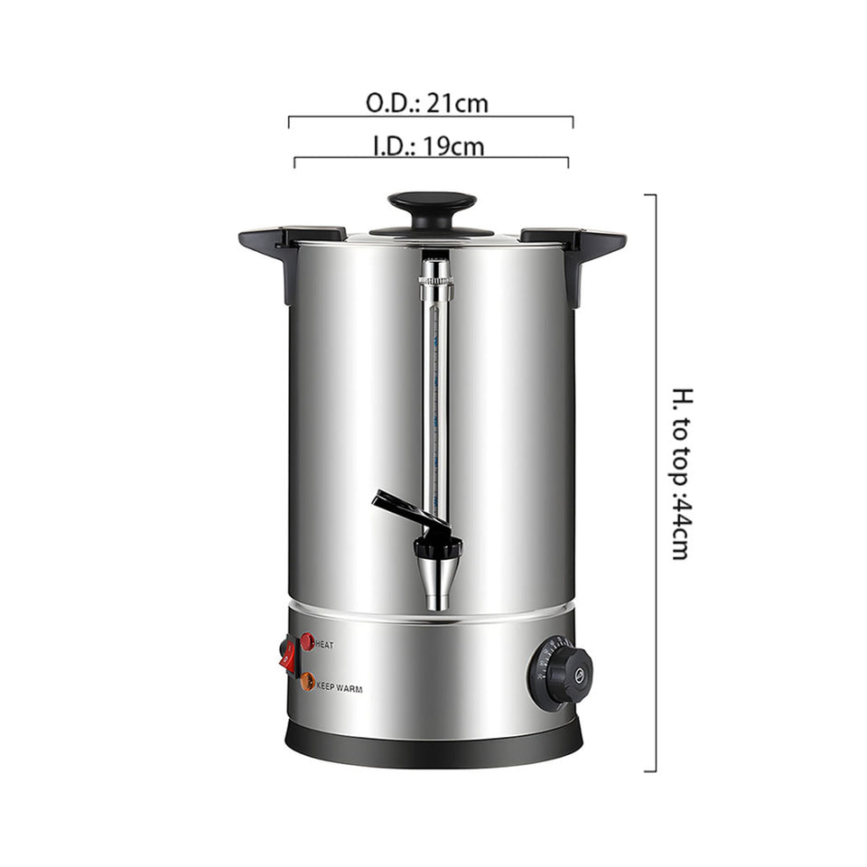 SOGA 2X Electric Water Boiler – 10L Stainless Steel Hot Water Urn
