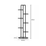 SOGA 8 Tier 9 Pots Black Metal Plant Rack Flowerpot Storage Display Stand Holder Home Garden Decor