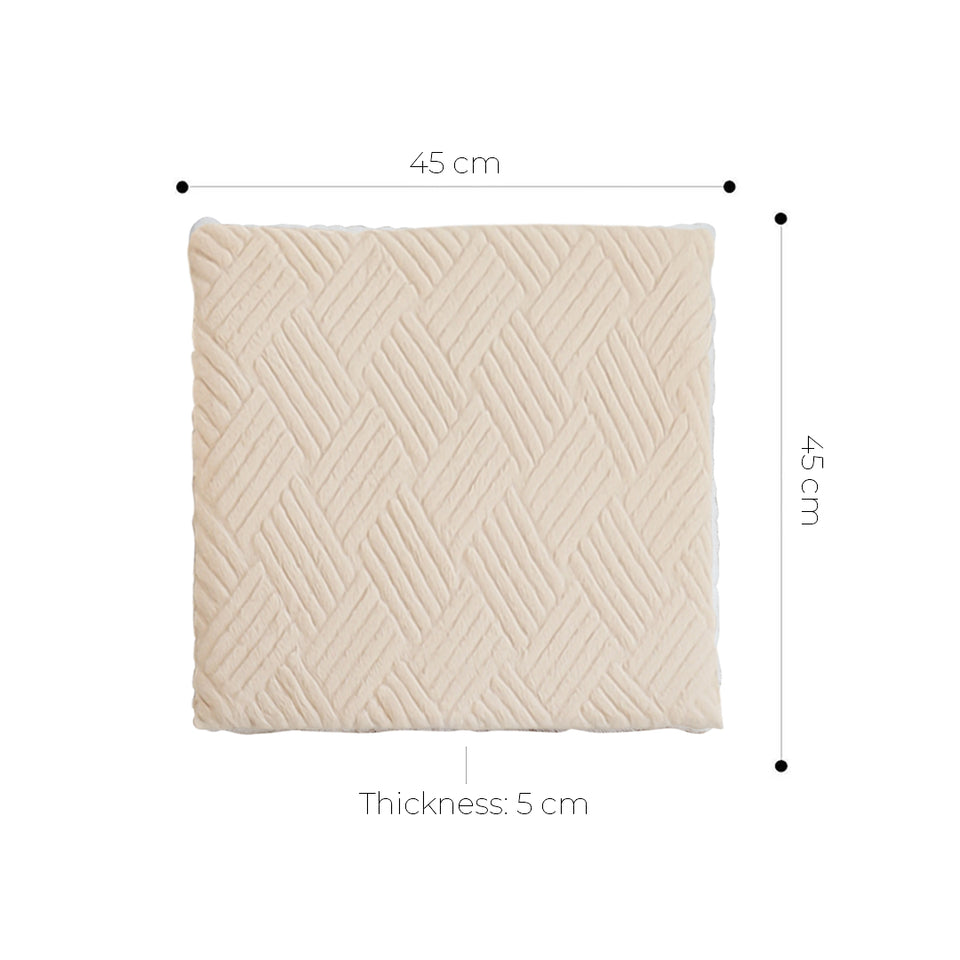 SOGA 2X Beige Chevron Square Cushion Soft Leaning Plush Backrest Throw Seat Pillow