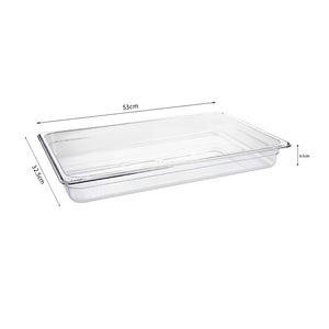 SOGA 65mm Clear Gastronorm GN Pan 1/1 Food Tray Storage Bundle of 2 with Lid