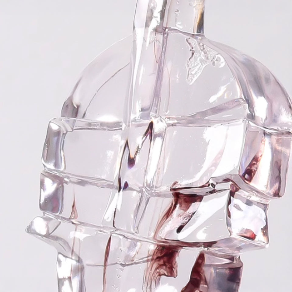 SOGA 75cm Transparent Crystal Violin Fiberglass Sculpture with Artificial Marble Base for Modern Home Decor