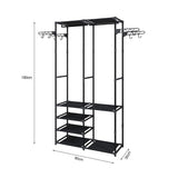 SOGA 2X 90x35cm Hanging Clothes Rack Storage w/ 4 Layer Organizer and Side Hooks