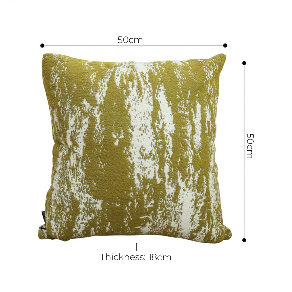 SOGA 50cm Throw Pillow White and Olive Green Plush Polyester Fiber and Cotton for Home Decor