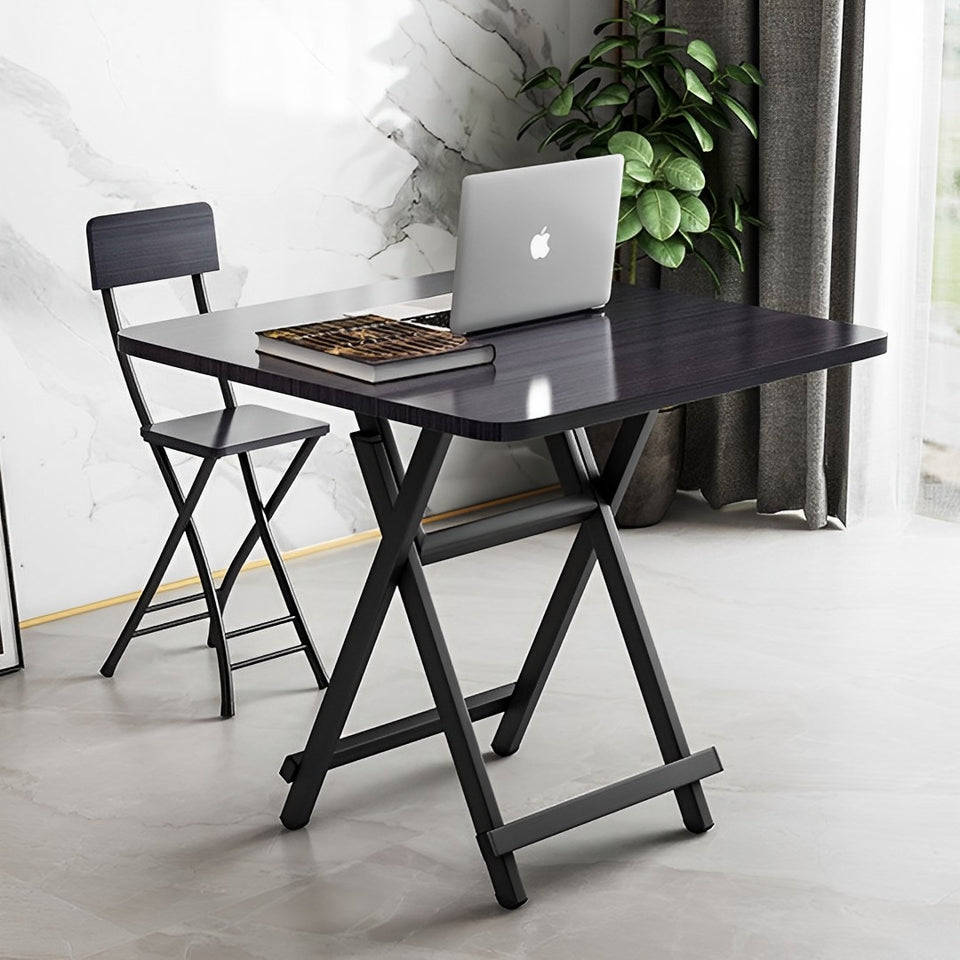 SOGA Black Folding Dining Table