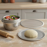 SOGA Kitchenware Bundle – Pizza Pans, Aluminum Baking Tray & Stainless Steel Colander Set