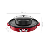 SOGA 2-in-1 44CM Electric Hot Pot BBQ Grill Maifan Stone Non-Stick Coating 2100W