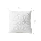 SOGA 2X 50cm White Textured Geometric Pattern Decorative Throw Pillow