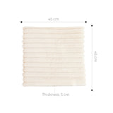 SOGA Cream Corduroy Square Cushion Soft Leaning Plush Backrest Throw Seat Pillow