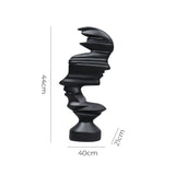 SOGA 44cm Dual-Face Resin Sculpture – Modern Abstract Art Décor