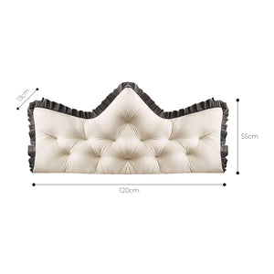 SOGA 120cm Crown Pillow Tufted Cream Headboard Cushion for Bed